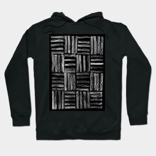 White and Black Minimal Lines - Abstract Charcoal Drawing Hoodie